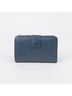 Prada 100% Leather Blue Metal Logo Compact Wallet One size - photo 2