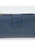 Prada 100% Leather Blue Metal Logo Compact Wallet One size - photo 5