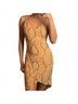 Chesley Snake Print Tan Cocktail Dress Size M - photo 3