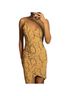 Chesley Snake Print Tan Cocktail Dress Size M - photo 1