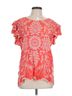 Solitaire 100% Rayon Red Short Sleeve Blouse Size L - photo 1