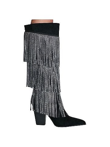 Forever 21 Rhinestone Fringe Suede Boots (view 1)