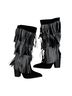 Forever 21 Black Silver Boots Size 7 - photo 2
