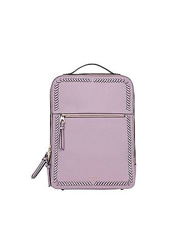Calpak Kaya 15 inch Laptop Backpack in Lavender Leather Backpack (view 1)