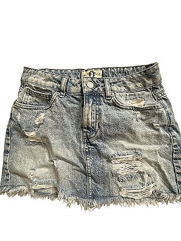 We the Free Denim Skirt (view 1)