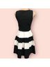 Iris Design Stripes Black White Casual Dress Size S - photo 3