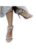 Badgley Mischka 100% Leather Silver Multi Color Ivory Heels Size 8 - photo 1