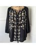 J.Jill 100% Viscose 100% Polyester Floral Black Blue Button-Down Shirt Size M - photo 4