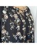 J.Jill 100% Viscose 100% Polyester Floral Black Blue Button-Down Shirt Size M - photo 6