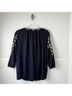 J.Jill 100% Viscose 100% Polyester Floral Black Blue Button-Down Shirt Size M - photo 9