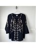 J.Jill 100% Viscose 100% Polyester Floral Black Blue Button-Down Shirt Size M - photo 7
