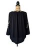 J.Jill 100% Viscose 100% Polyester Floral Black Blue Button-Down Shirt Size M - photo 2