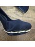 RSVP 100% Satin Blue Heels Size 8 - photo 3