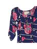 Yumi Kim 100% Polyester Tropical Floral Multi Color Long Sleeve Blouse Size S - photo 4