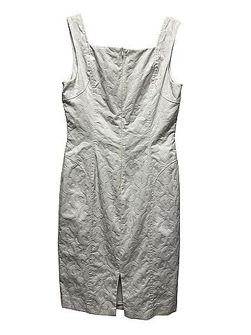 David Meister Ivory Lace-Panel Midi Sheath Dress Cocktail Dress (view 2)