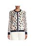 Escada Floral Blue Ivory Silk Cardigan Size S - photo 1