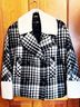 Martin Grant 100% Wool Plaid Black White Coat Size 6 - photo 7