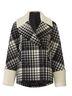 Martin Grant 100% Wool Plaid Black White Coat Size 6 - photo 5