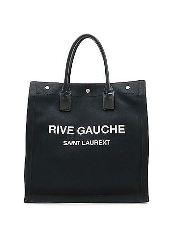 Yves Saint Laurent SAINT LAURENT PARIS YSL Yves Saint Laurent RIVE GAUCHE Cabas Tote Bag Canvas Leather Black 632539 (view 1)