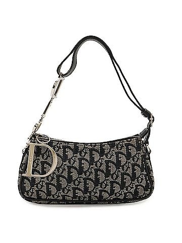 Christian Dior Christian Dior Trotter Shoulder Bag, Canvas and Leather, Navy Blue (view 2)
