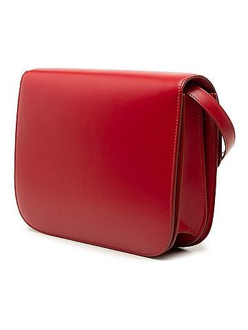 Céline Celine Classic Box Medium Crossbody Shoulder Bag, Red Leather, Women's CELINE (view 2)