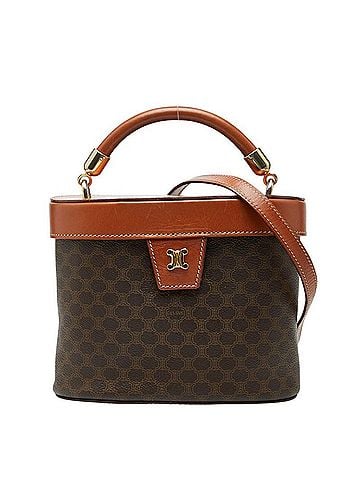 Céline Celine Macadam Vanity Bag Shoulder 2-Way Brown Leather Women's CELINE (view 1)
