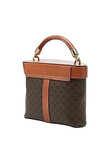Céline Celine Macadam Vanity Bag Shoulder 2-Way Brown Leather Women's CELINE (view 2)
