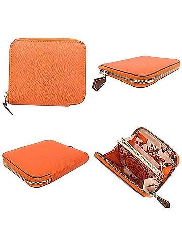Hermès HERMES Azap Silk In Compact Bi-fold Wallet, EX-LIBRIS, Orange (view 2)