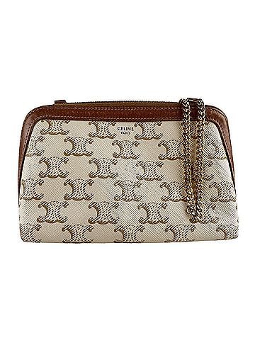Céline Celine CELINE Shoulder Bag, Coated Canvas and Leather, Brown White, Women's z10252 (view 1)