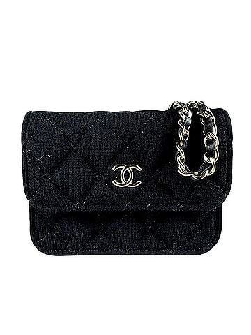 Chanel Chanel Mini Matelassé Shoulder Bag, Cotton Leather, Black, Women's, z10240 (view 1)