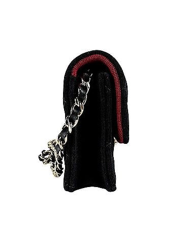 Chanel Chanel Mini Matelassé Shoulder Bag, Cotton Leather, Black, Women's, z10240 (view 2)