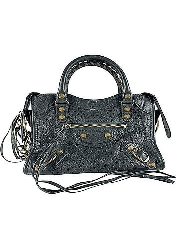 Balenciaga Balenciaga BALENCIAGA Handbag Shoulder Bag Classic Mini City Leather Dark Gray Gold Women's z10242 (view 1)