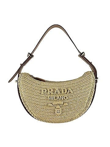 Prada Prada PRADA Shoulder Bag Handbag Arche Crochet Leather Viscose Natural Brown Women's z10230 (view 1)