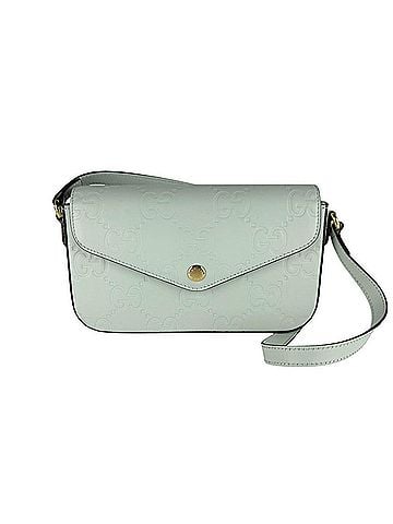 Gucci Gucci Super Mini Leather Shoulder Bag, Light Green, Women's, 772794 z10152 (view 1)