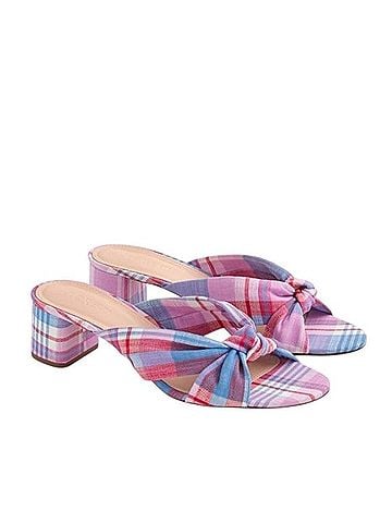 J.Crew Plaid Knotted Slide Sandals Sandals (view 1)