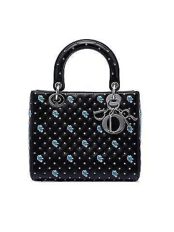 Dior Medium Calfskin Embroidered Flower Lady Dior (view 1)
