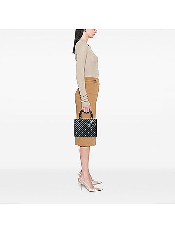 Dior Medium Calfskin Embroidered Flower Lady Dior (view 2)