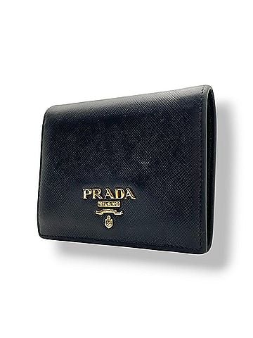 Prada Prada Bi-fold Wallet, Saffiano Metal, Black, Compact Leather, Women's/Men's, M3 (view 1)