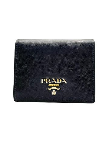 Prada Prada Bi-fold Wallet, Saffiano Metal, Black, Compact Leather, Women's/Men's, M3 (view 2)