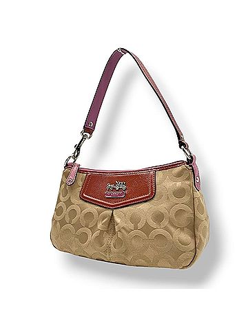 Coach Coach Op Art Accessory Pouch, Beige Pink Canvas, Women's Handbag S49 (view 1)