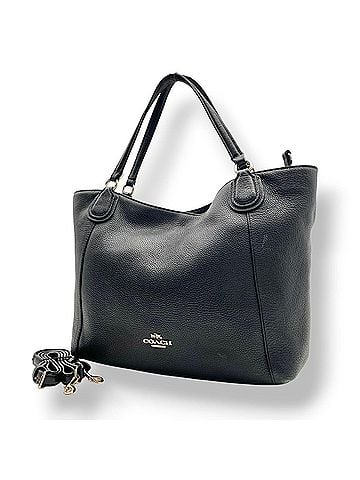 Coach Coach Edie 28 Shoulder Bag, Black Leather, S49 (view 1)