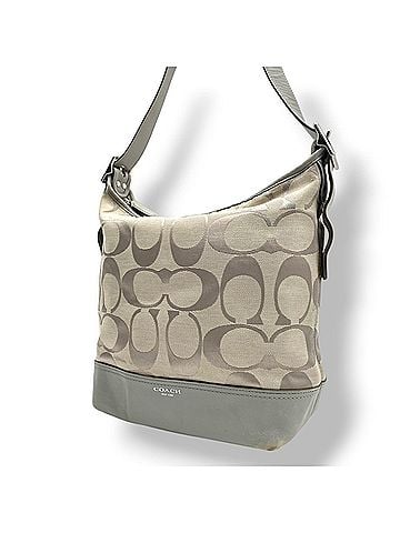 Coach Coach Legacy Signature Duffle Shoulder Bag, Canvas and Leather, Beige/Grey, Women's, Size S49 (view 1)