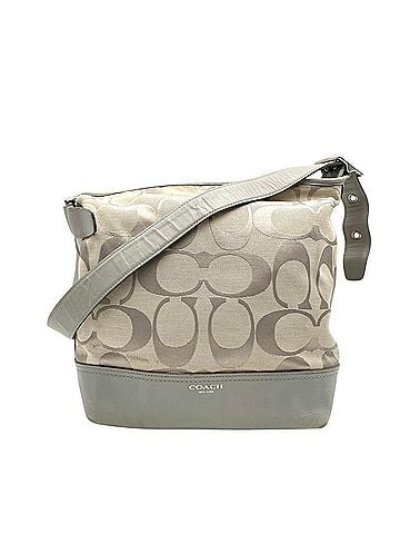 Coach Coach Legacy Signature Duffle Shoulder Bag, Canvas and Leather, Beige/Grey, Women's, Size S49 (view 2)