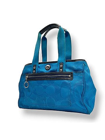 Coach Coach Daisy Signature Tote Bag, Nylon, Blue, F14876, Women's, S86 (view 1)