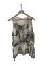 TRYB 100% Silk Print Gray Blue Sleeveless Blouse Size L - photo 1
