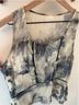TRYB 100% Silk Print Gray Blue Sleeveless Blouse Size L - photo 4