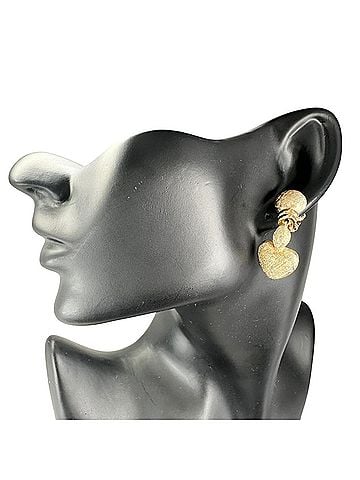 Christian Dior Christian Dior Heart Motif Vintage Earrings, Gold Plated, Women's (view 2)