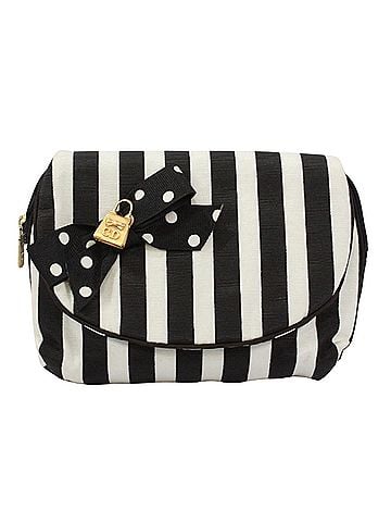 Christian Dior Christian Dior Cosmetic Pouch Bag Canvas Black White Women's (view 1)