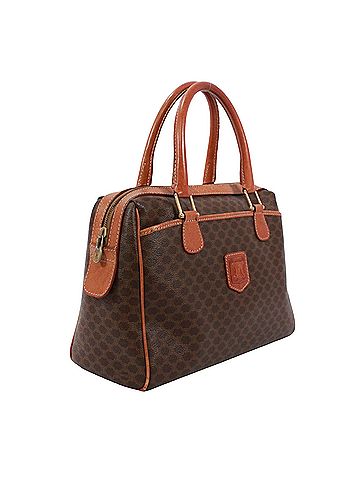Céline CELINE Macadam Leather Handbag, Brown, Women's (view 2)