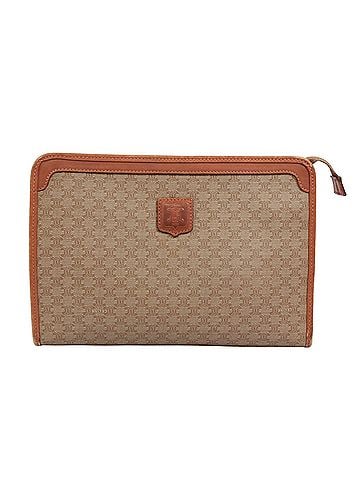 Céline CELINE Macadam Clutch Bag, Leather, Beige, Women's (view 1)